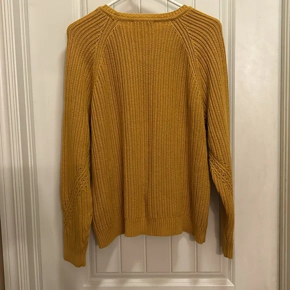 Coldwater Creek Fall yellow cable knit sweater Large - Picture 4 of 5